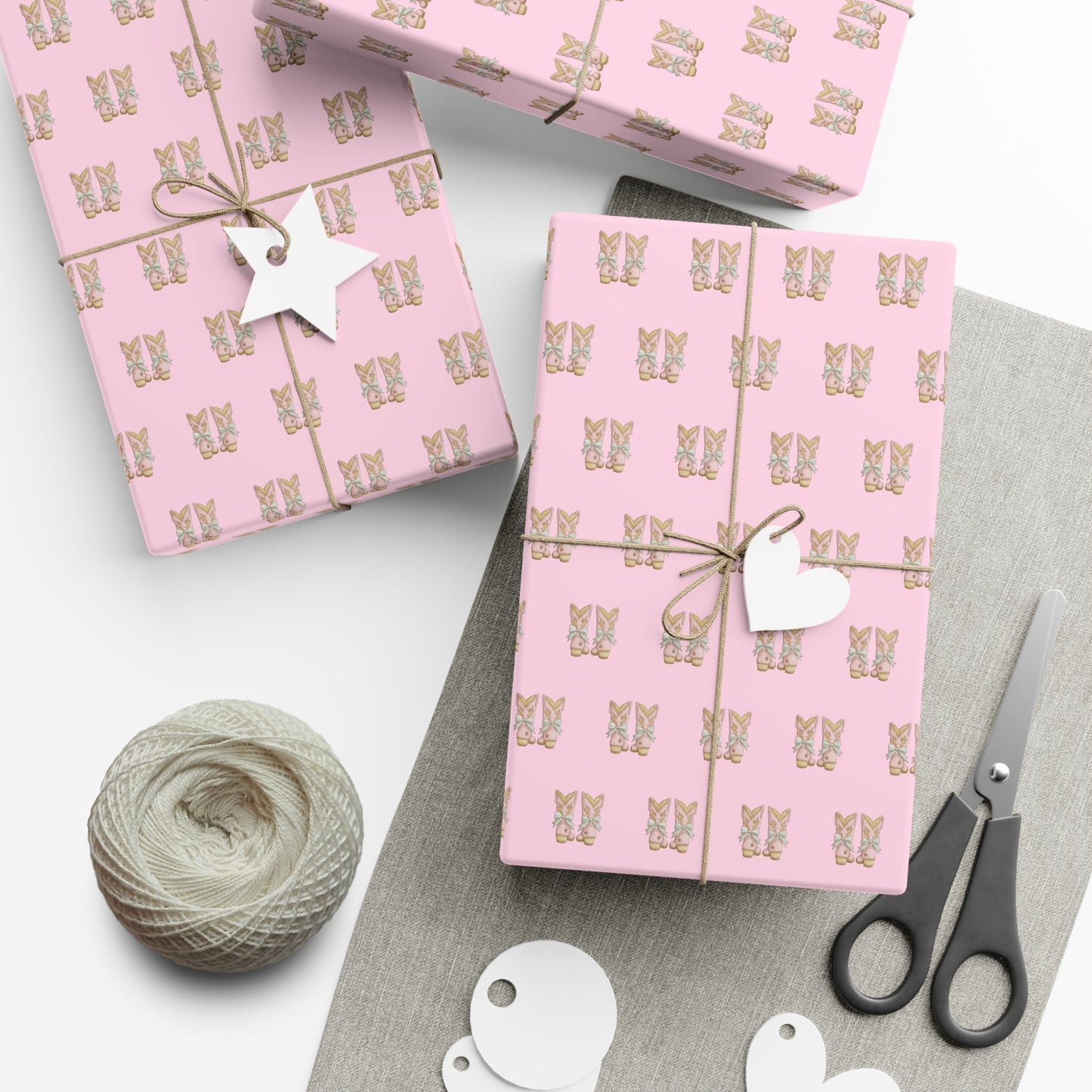 PINK COUNTRY COWGIRL BOW BOOTS WRAPPING PAPER ROLL