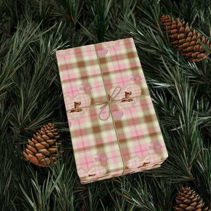 PLAID DEER WRAPPING PAPER ROLL