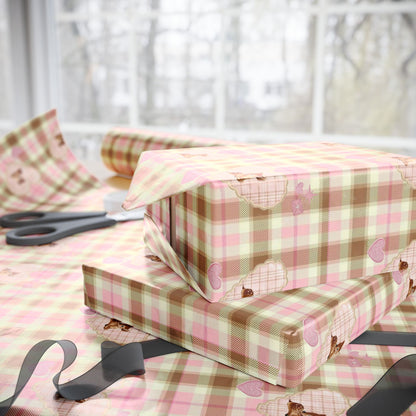 PLAID DEER WRAPPING PAPER ROLL