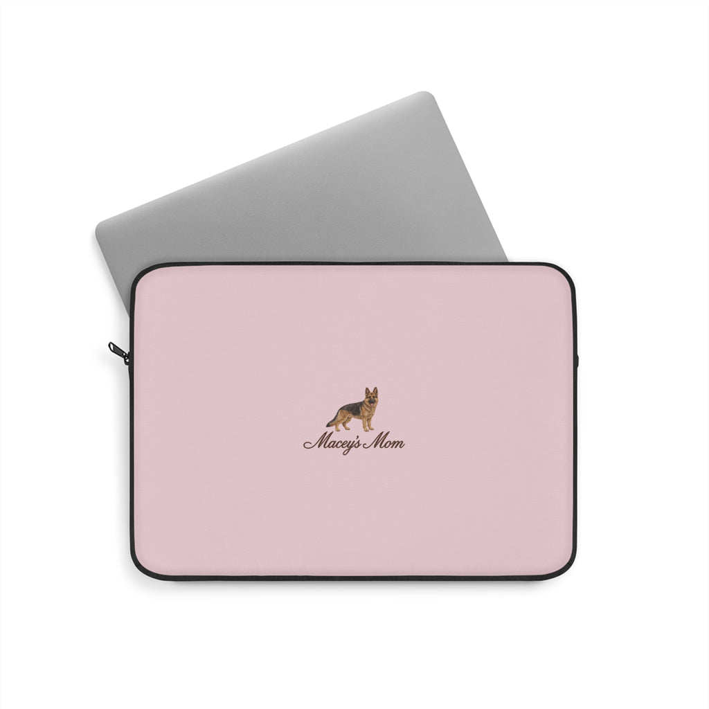 PERSONALIZED BABY PINK GERMAN SHEPHERD DOG MOM CUSTOM NAME KINDLE IPAD & LAPTOP SLEEVE