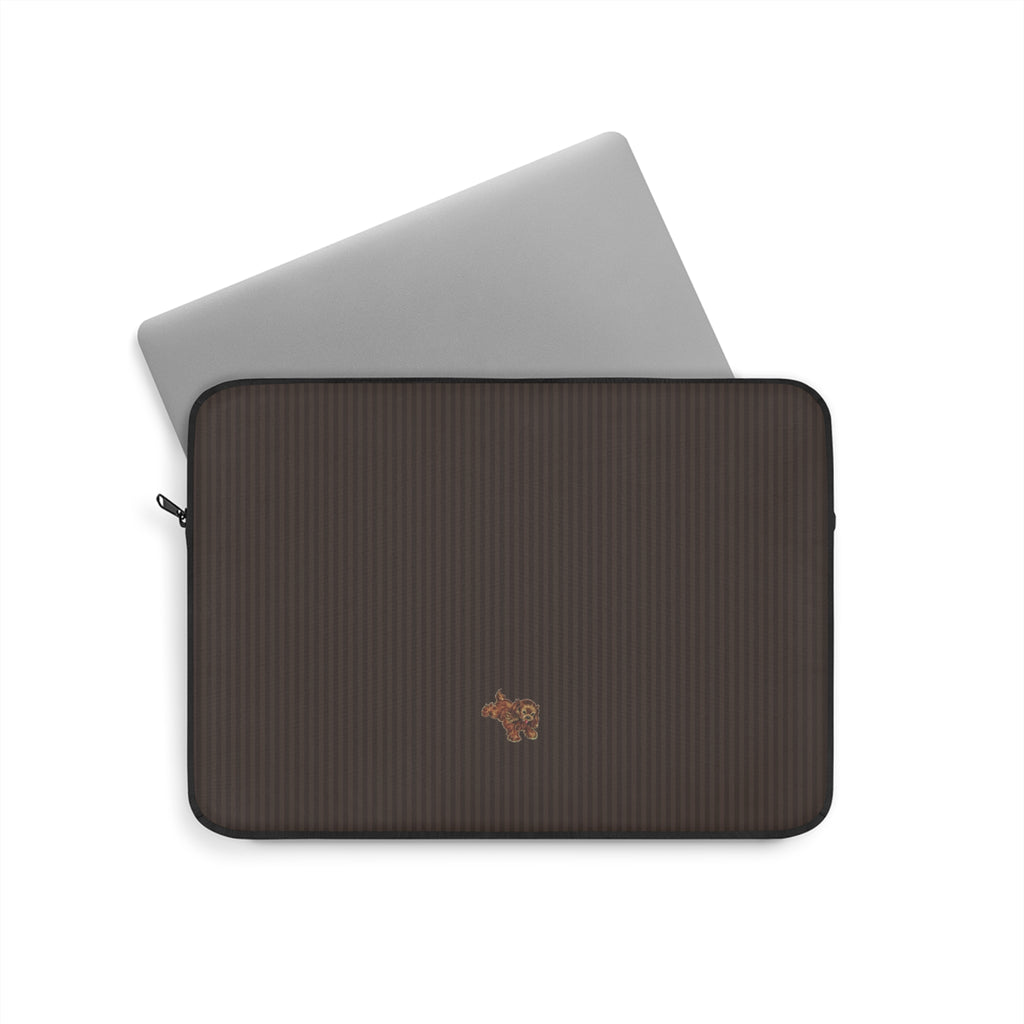 BROWN STRIPES PARK AVENUE PUPPY KINDLE IPAD & LAPTOP SLEEVE