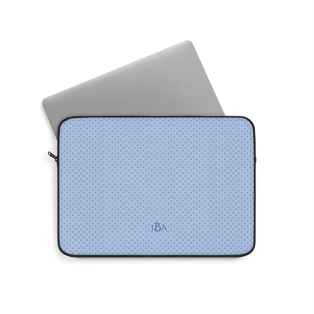 PERSONALIZED NAME CUSTOM BLUE POLKA DOTS KINDLE IPAD & LAPTOP SLEEVE