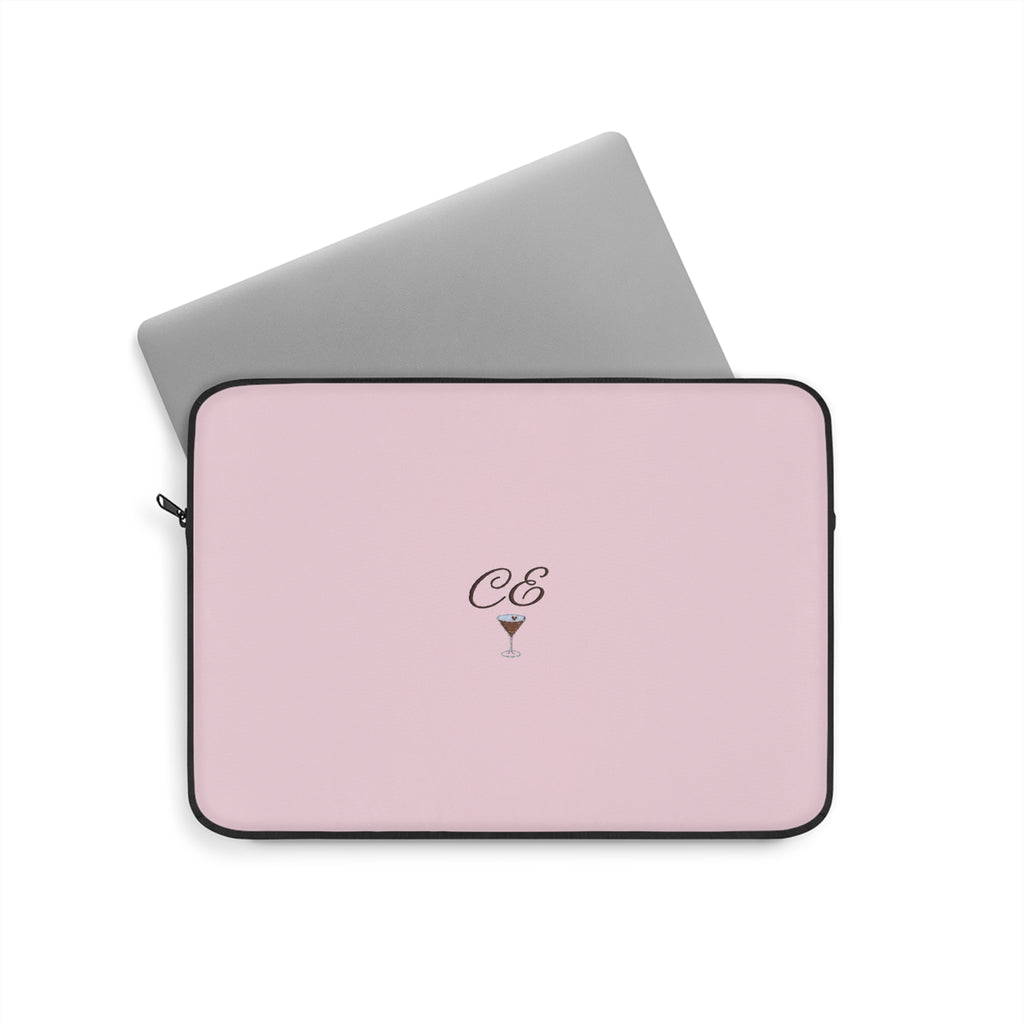 PERSONALIZED PINK MONOGRAM INITIALS ESPRESSO MARTINI CUSTOM NAME KINDLE IPAD & LAPTOP SLEEVE