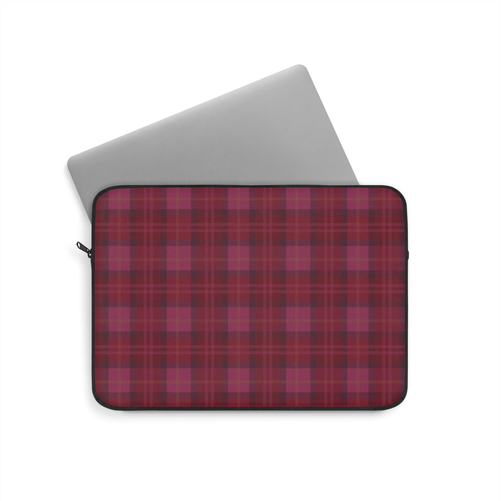 SCARLET RED BURGUNDY PLAID KINDLE IPAD & LAPTOP SLEEVE