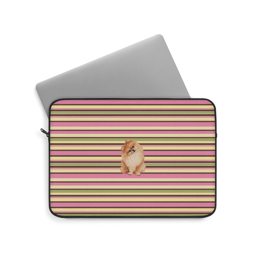 PICNIC STRIPES POMERANIAN DOG KINDLE IPAD & LAPTOP SLEEVE