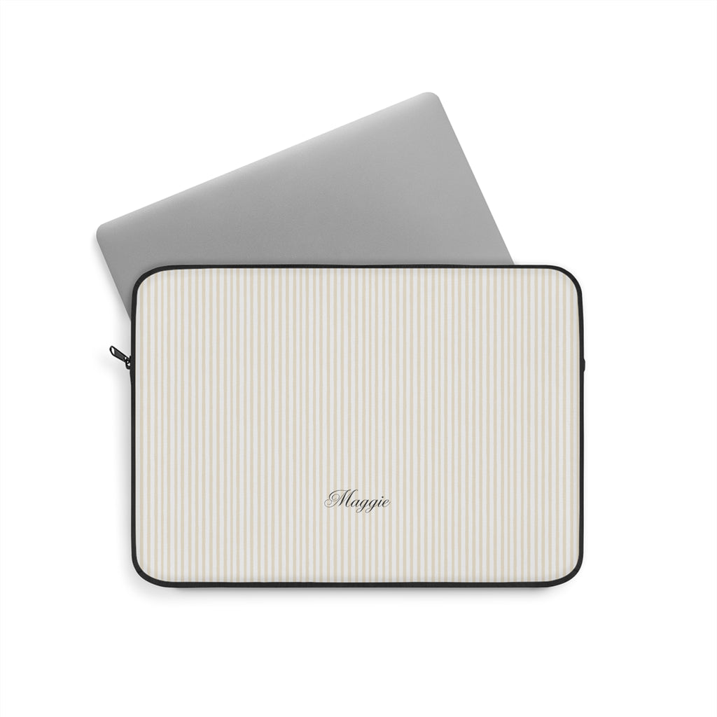 PERSONALIZED NAME CUSTOM BEIGE STRIPES KINDLE IPAD & LAPTOP SLEEVE