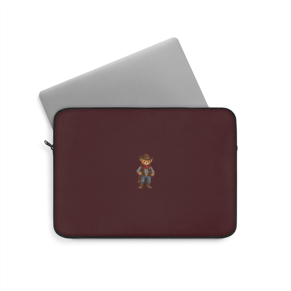 WINE RED COWBOY TEDDY BEAR IPAD & LAPTOP SLEEVE