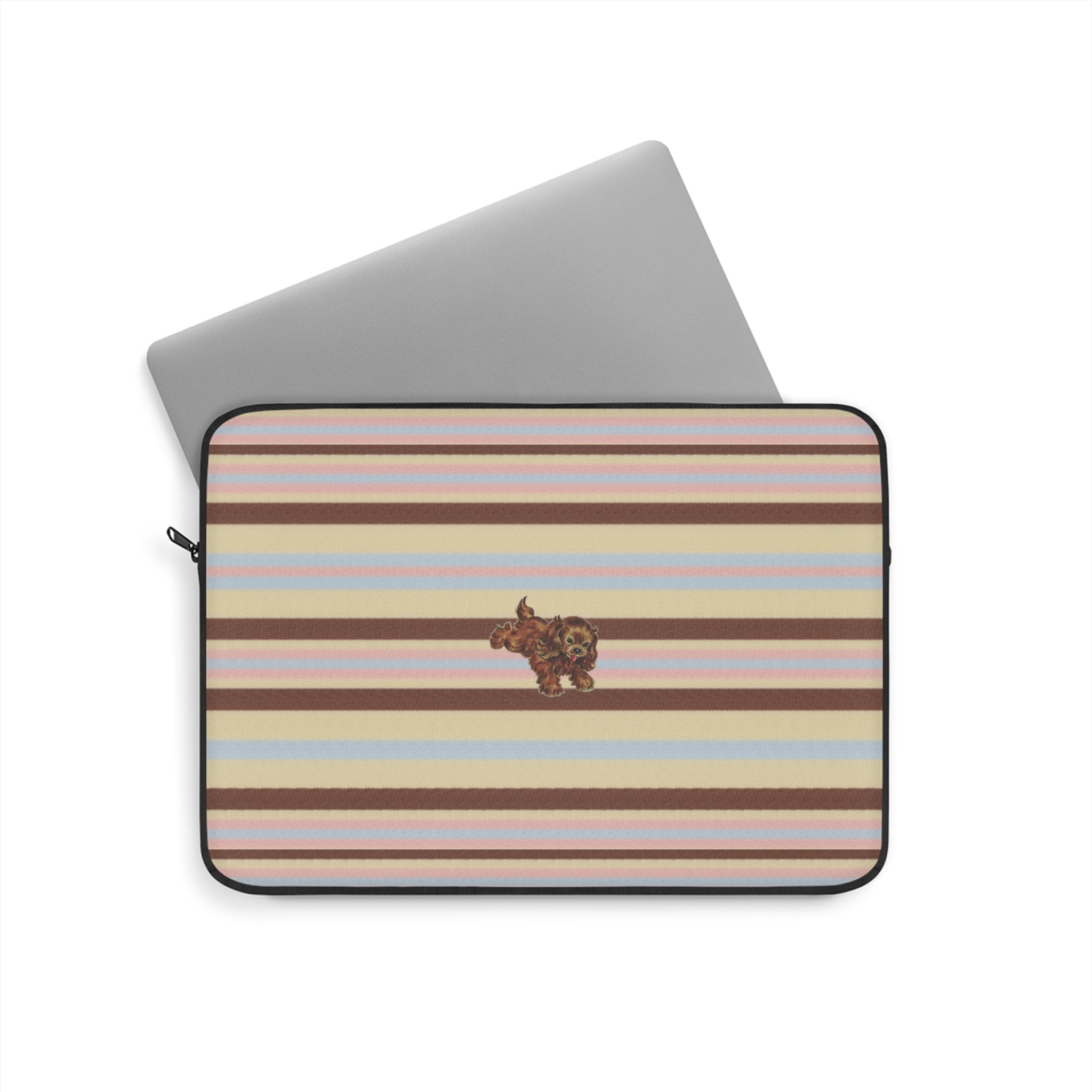 BUTTERSCOTCH STRIPES PARK AVENUE PUPPY KINDLE IPAD & LAPTOP SLEEVE