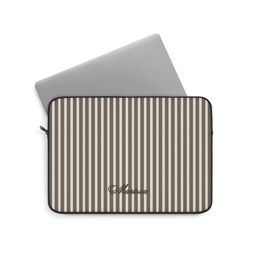PERSONALIZED NAME CUSTOM BROWN STRIPES IPAD & LAPTOP SLEEVE