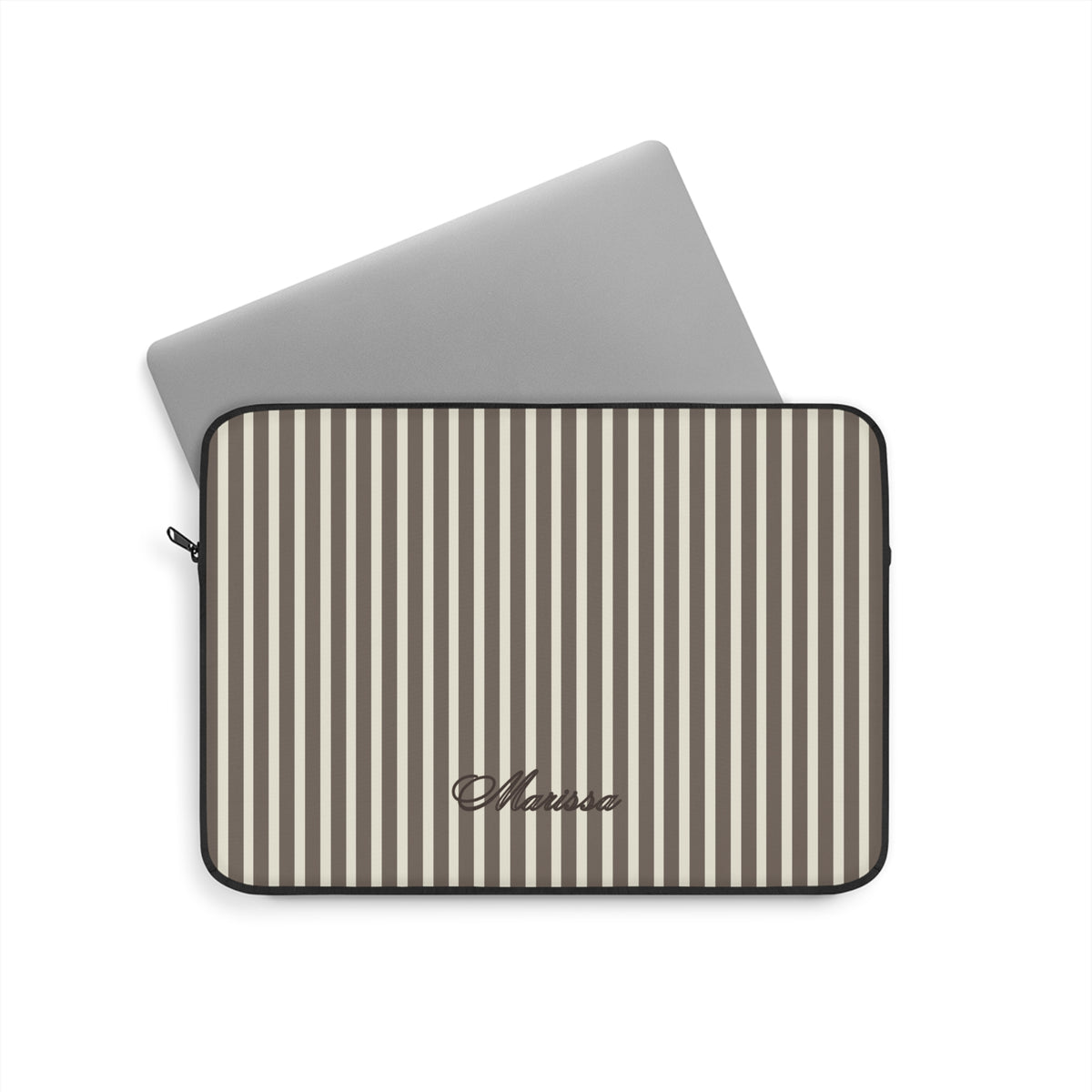 PERSONALIZED NAME CUSTOM BROWN STRIPES IPAD & LAPTOP SLEEVE