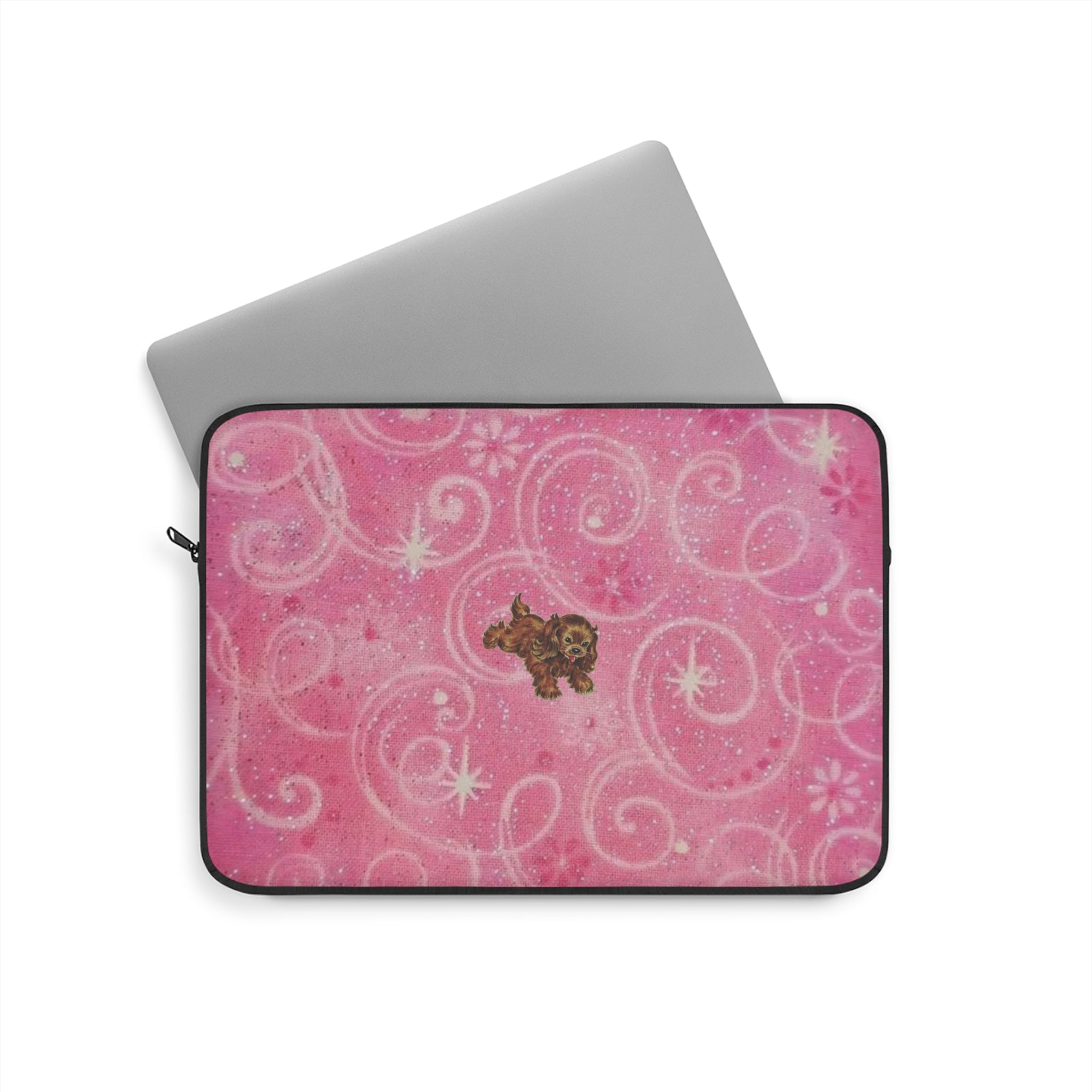 PINK WHIMSY GLOW PARK AVENUE PUPPY KINDLE IPAD & LAPTOP SLEEVE