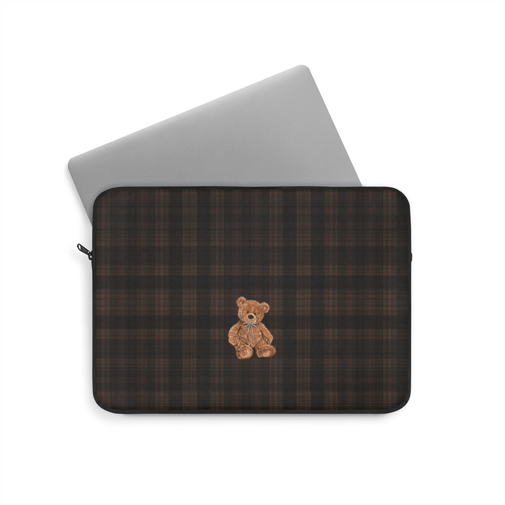 BROWNSTONE PLAID TEDDY BEAR KINDLE IPAD & LAPTOP SLEEVE