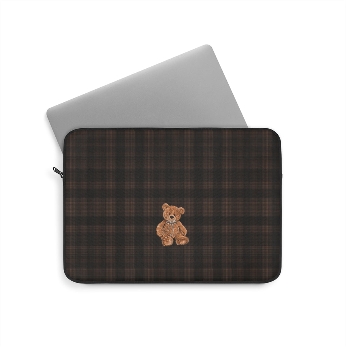 BROWNSTONE PLAID TEDDY BEAR KINDLE IPAD & LAPTOP SLEEVE