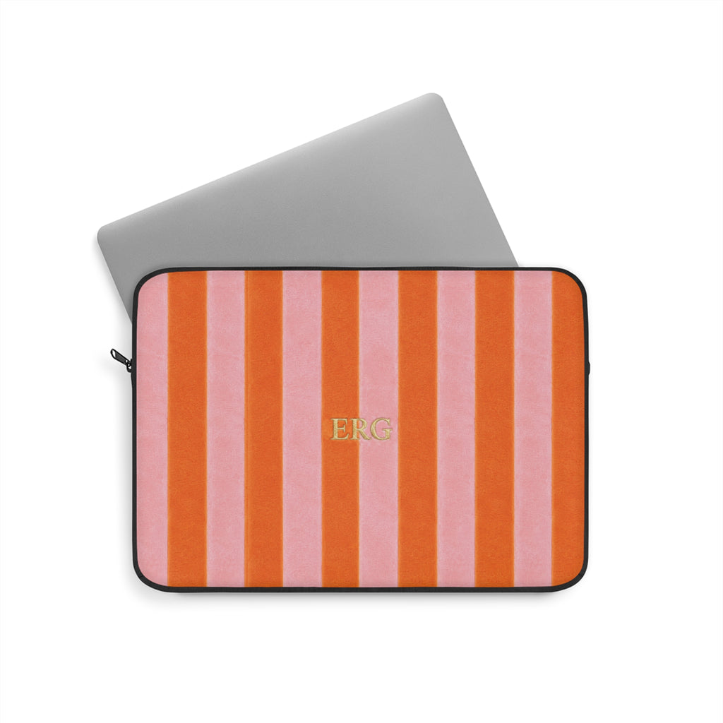 PERSONALIZED NAME CUSTOM ORANGE STRIPES KINDLE IPAD & LAPTOP SLEEVE