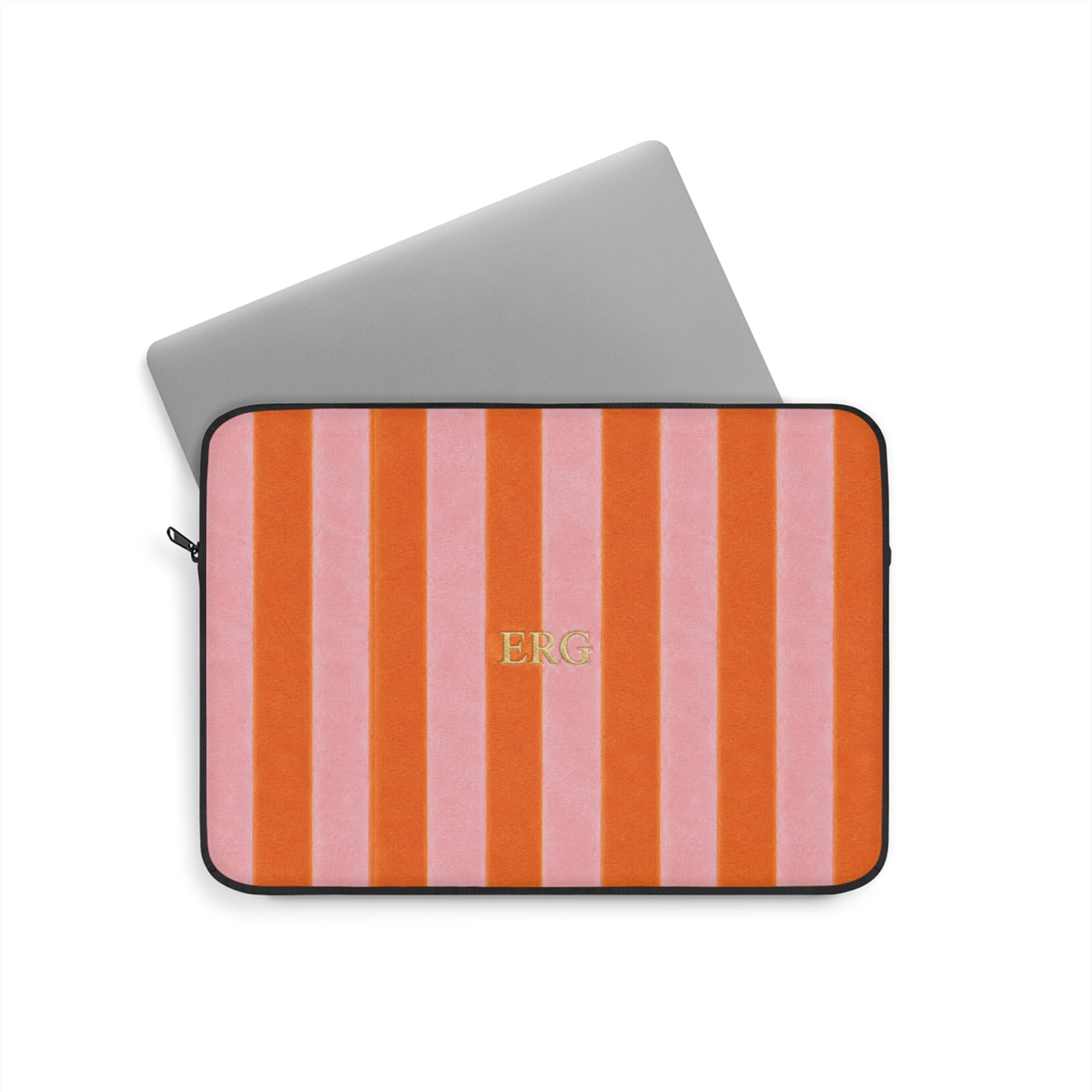 PERSONALIZED NAME CUSTOM ORANGE STRIPES KINDLE IPAD & LAPTOP SLEEVE