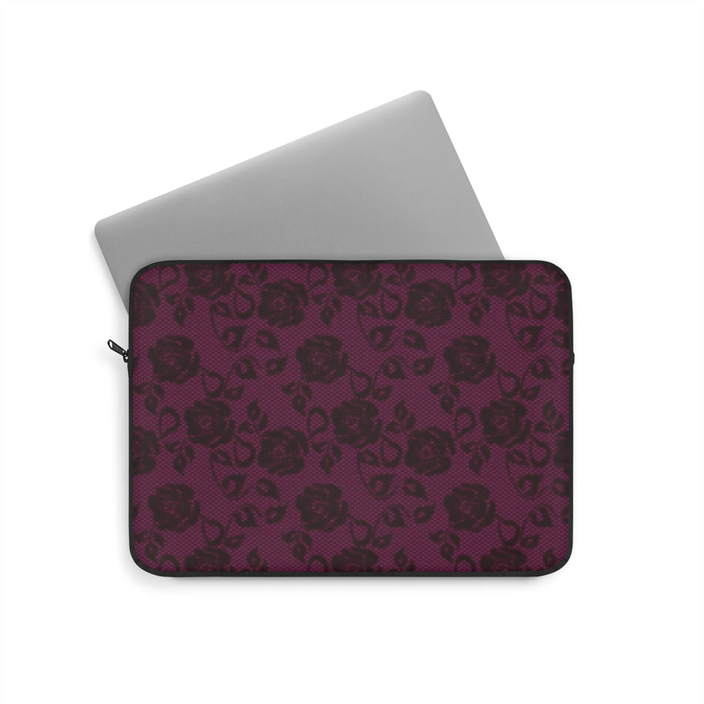 BURGUNDY CHERRY LACE FLORAL KINDLE IPAD & LAPTOP SLEEVE