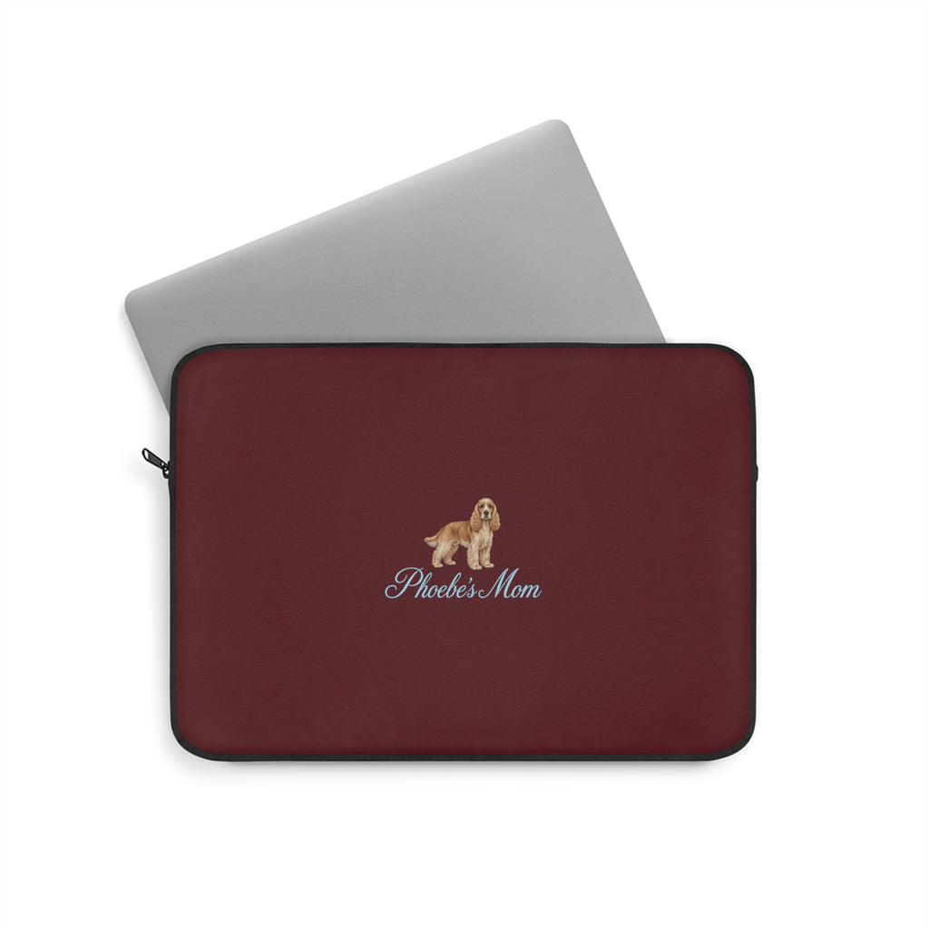 PERSONALIZED CHERRY RED SPANIEL DOG MOM CUSTOM NAME KINDLE IPAD & LAPTOP SLEEVE