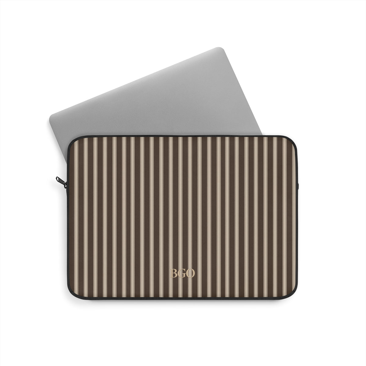 PERSONALIZED BROWN CLASSIC STRIPES INITIALS NAME KINDLE IPAD & LAPTOP SLEEVE