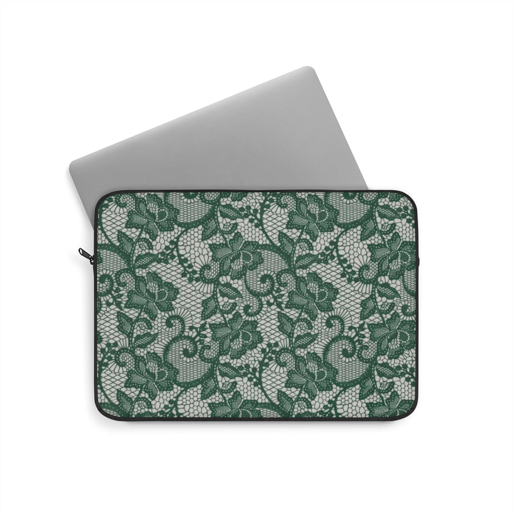 POPPY GREEN LACE IPAD & LAPTOP SLEEVE
