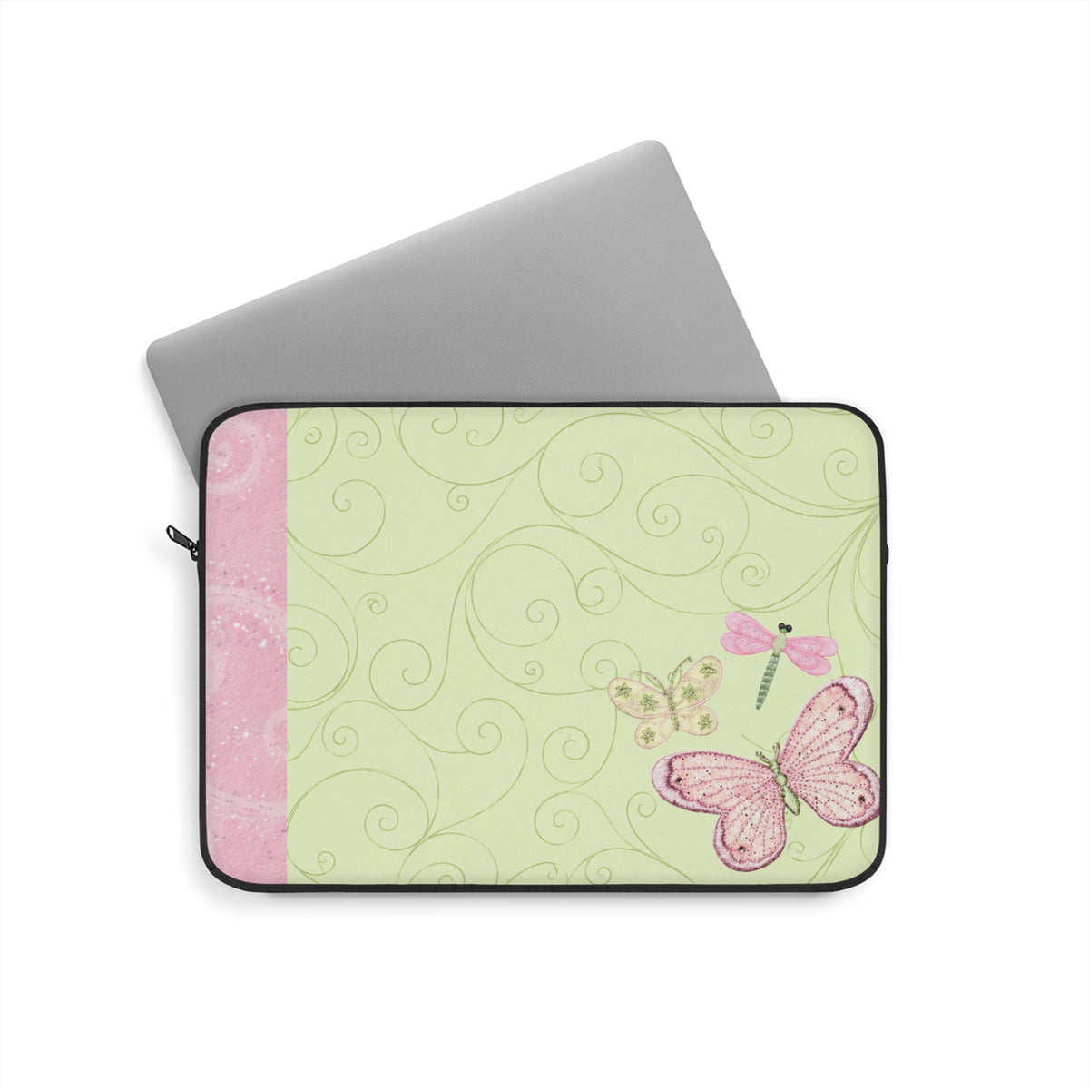 YELLOW & PINK WHIMSY DRAGONFLY IPAD & LAPTOP SLEEVE