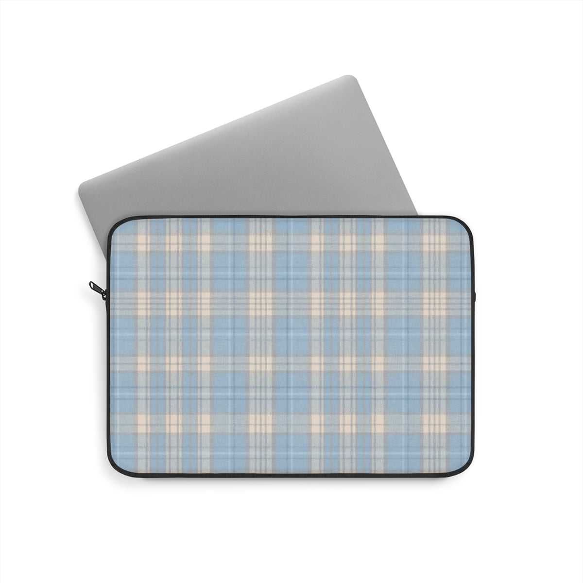 SOFT VINTAGE BLUE TARTAN PLAID KINDLE IPAD & LAPTOP SLEEVE