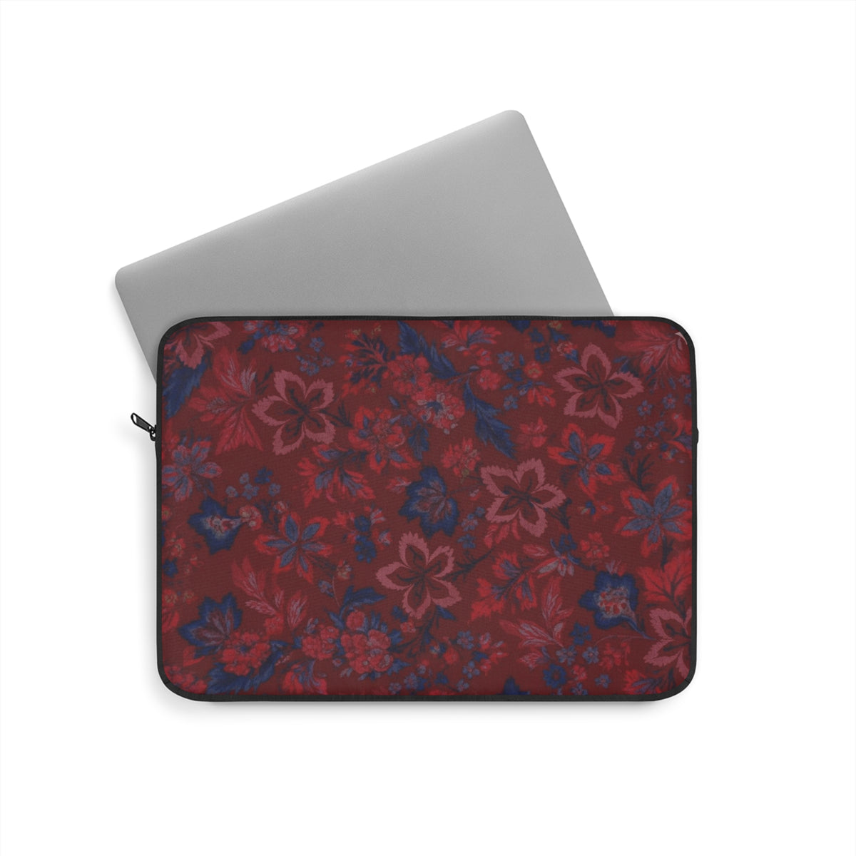 BURGUNDY BLUE FLORAL KINDLE IPAD & LAPTOP SLEEVE