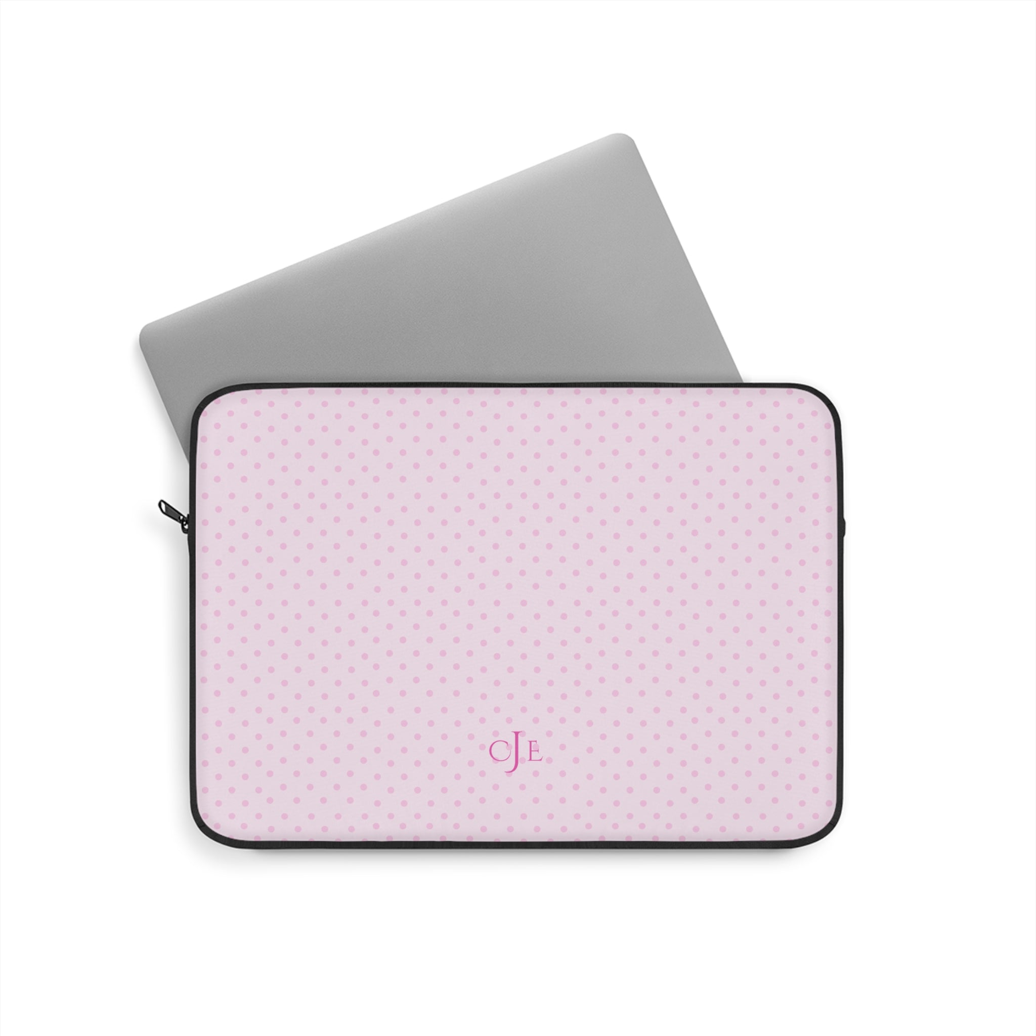 PERSONALIZED PINK POLKA DOTS CUSTOM NAME NEOPRENE KINDLE IPAD & LAPTOP SLEEVE
