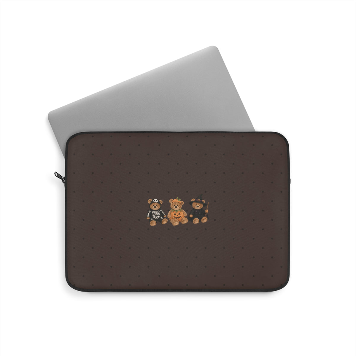 BROWN POLKA DOTS HALLOWEEN TEDDY BEARS KINDLE IPAD & LAPTOP SLEEVE