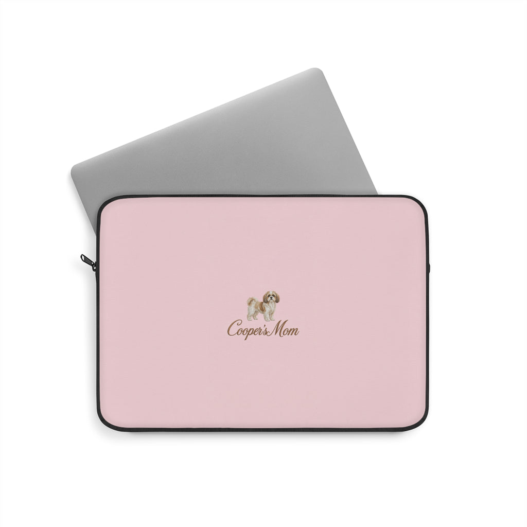 PERSONALIZED PINK SHIH TZU DOG MOM CUSTOM NAME IPAD & LAPTOP SLEEVE