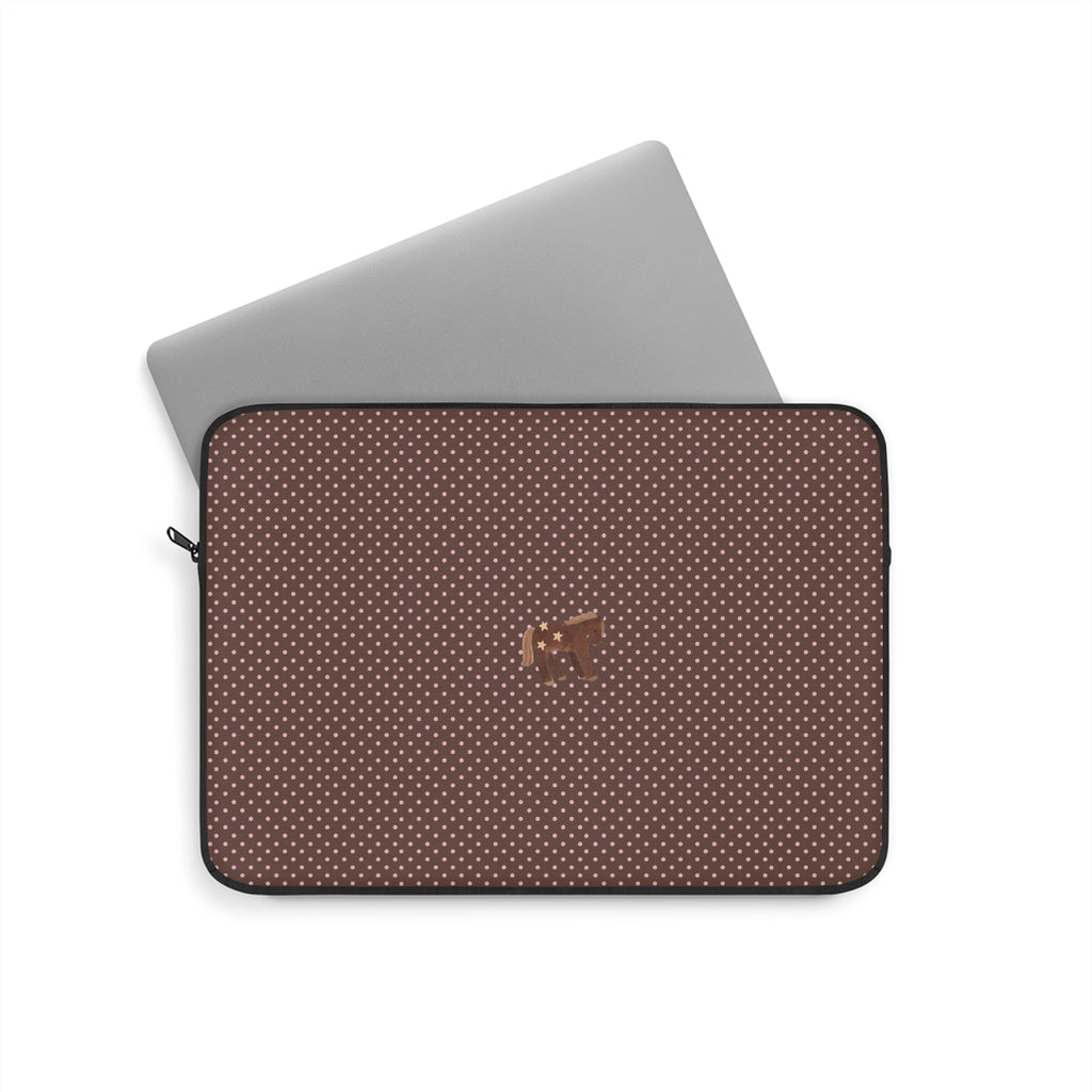 BROWN & PINK POLKA DOTS MINI PONY KINDLE IPAD & LAPTOP SLEEVE