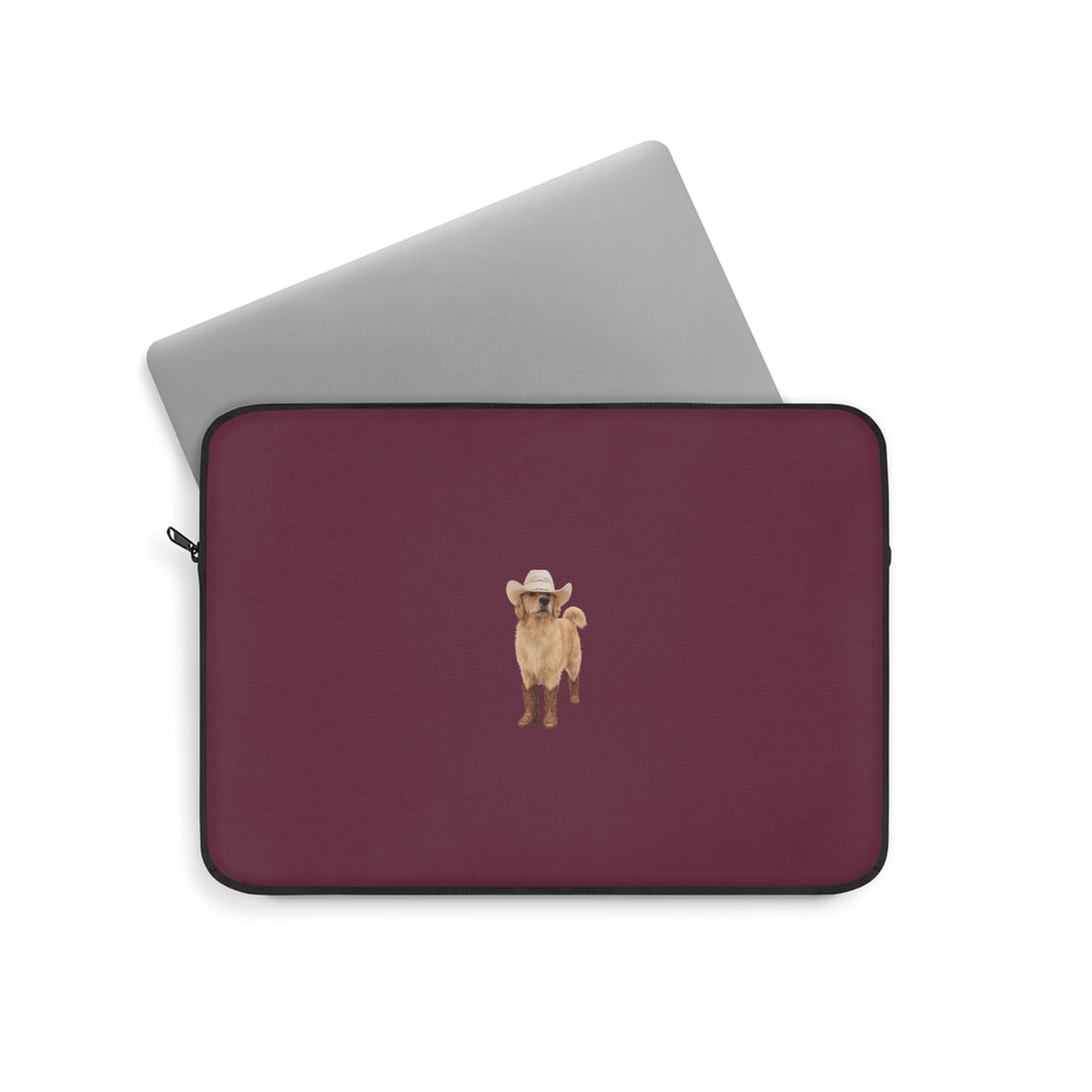 BURGUNDY GOLDEN RETRIEVER COWBOY DOG IPAD & LAPTOP SLEEVE