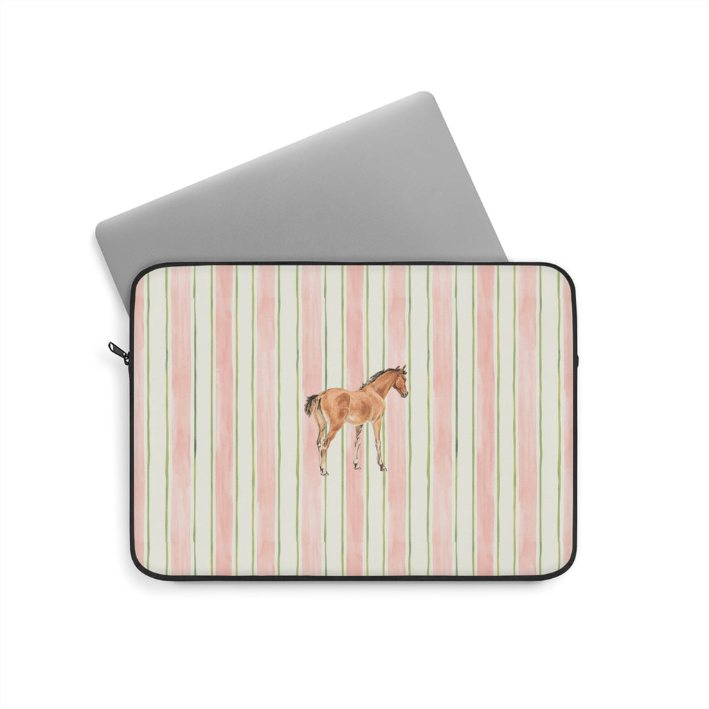 PINK STRIPES HORSE KINDLE IPAD & LAPTOP SLEEVE