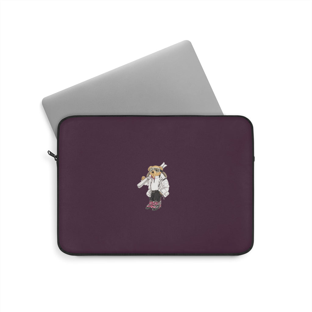 PLUM SKI SPORTS TEDDY BEAR KINDLE IPAD & LAPTOP SLEEVE