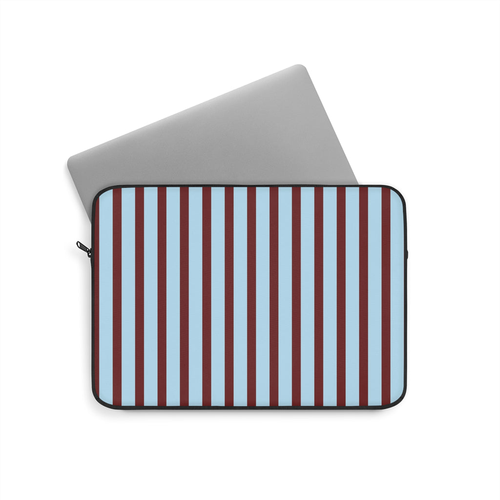 GLACIER BLUE & BURGUNDY STRIPED KINDLE IPAD & LAPTOP SLEEVE