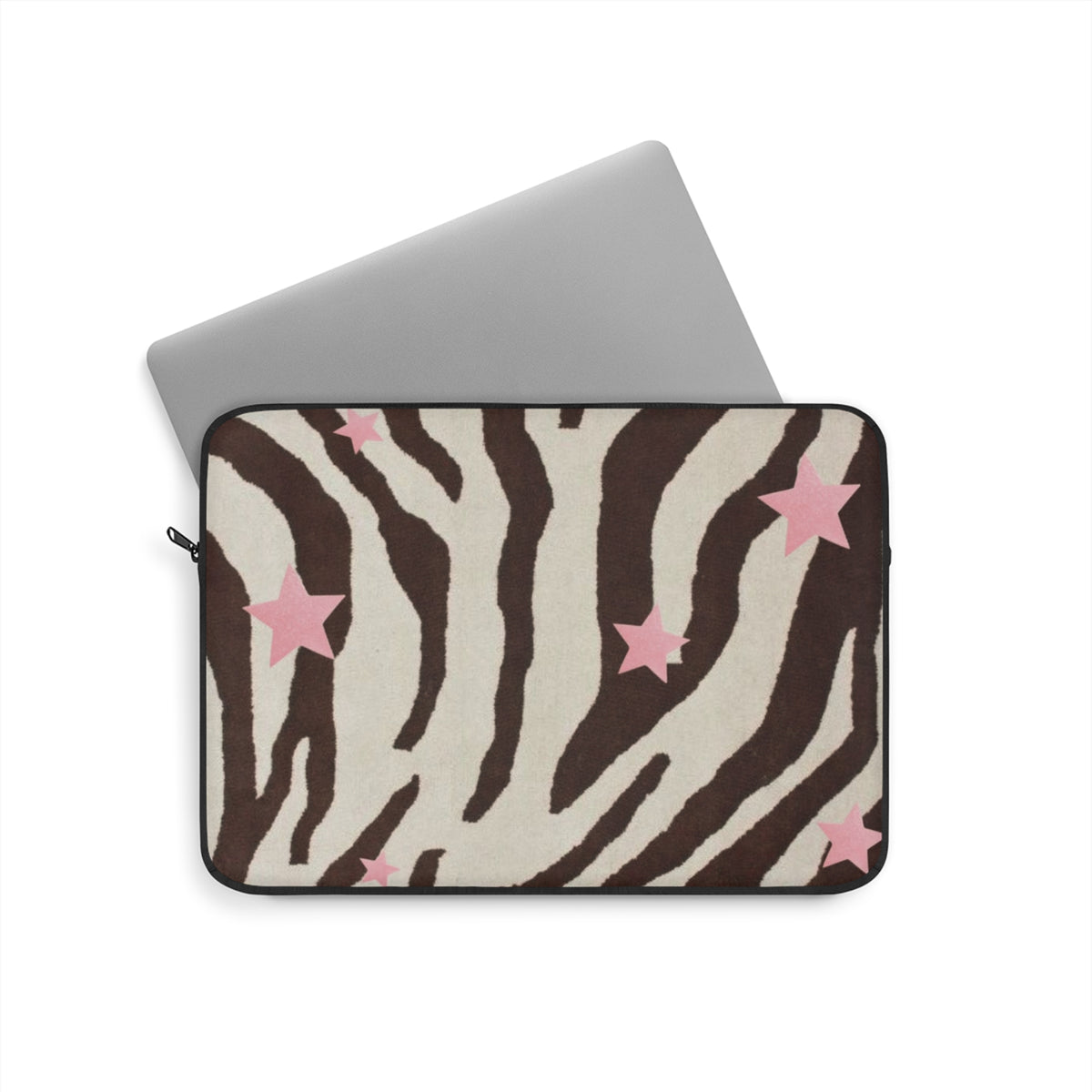 BROWN ZEBRA PINK STARS KINDLE IPAD & LAPTOP SLEEVE