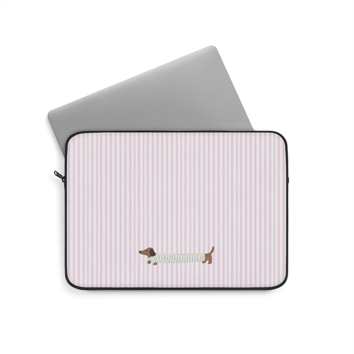 PINK STRIPES DACHSHUND WEENIE PUPPY DOG KINDLE IPAD & LAPTOP SLEEVE