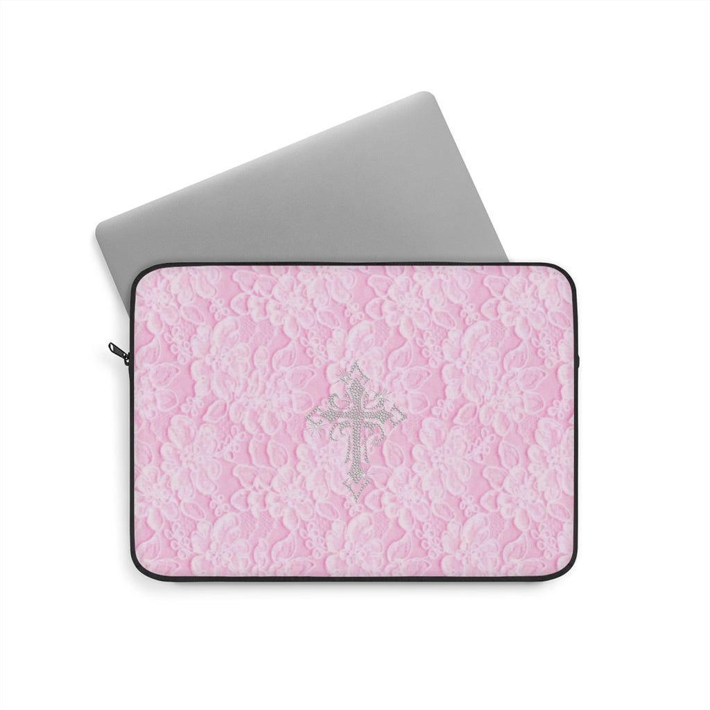 PINK LACE CROSS KINDLE IPAD & LAPTOP SLEEVE