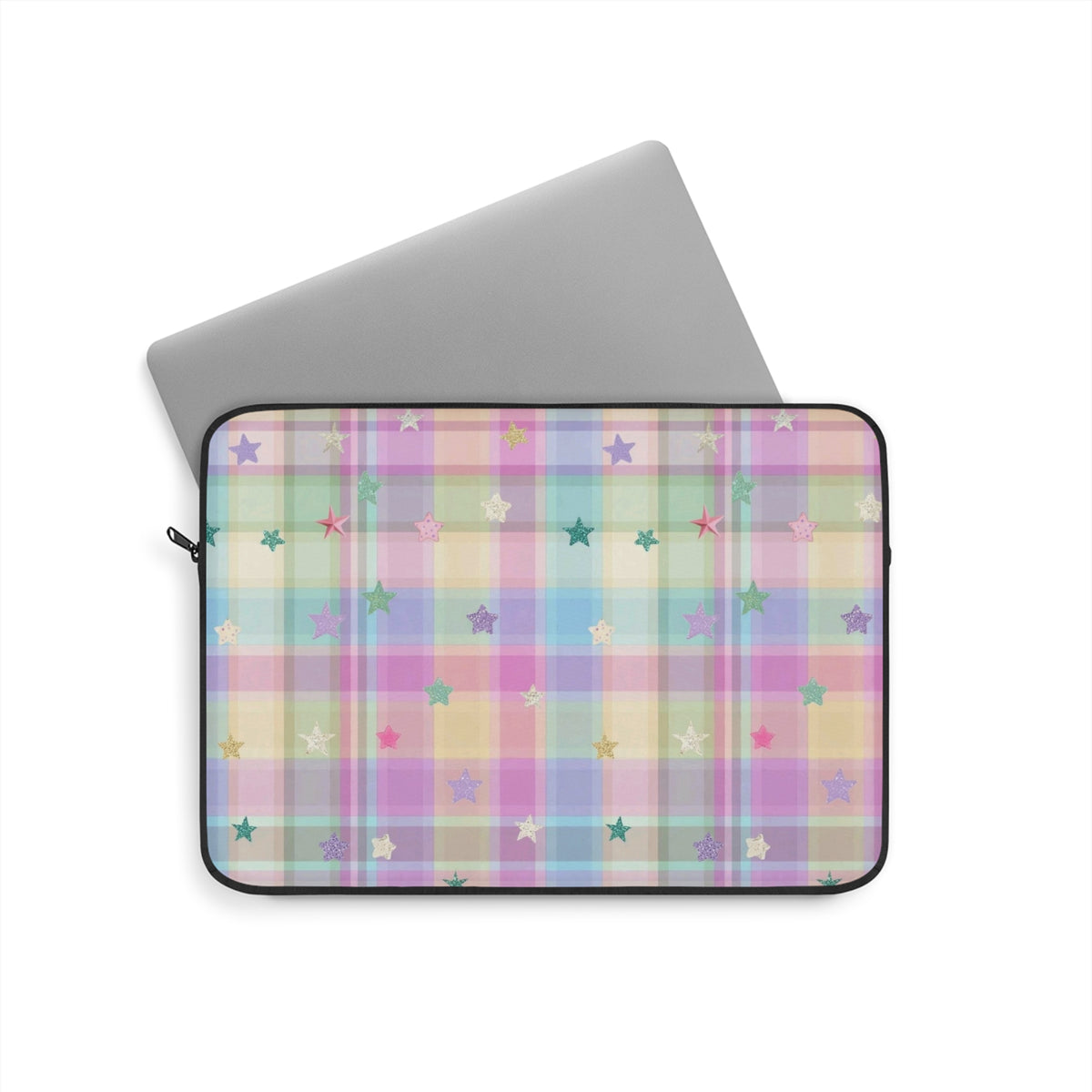 RAINBOW PASTEL PLAID STARS KINDLE IPAD & LAPTOP SLEEVE