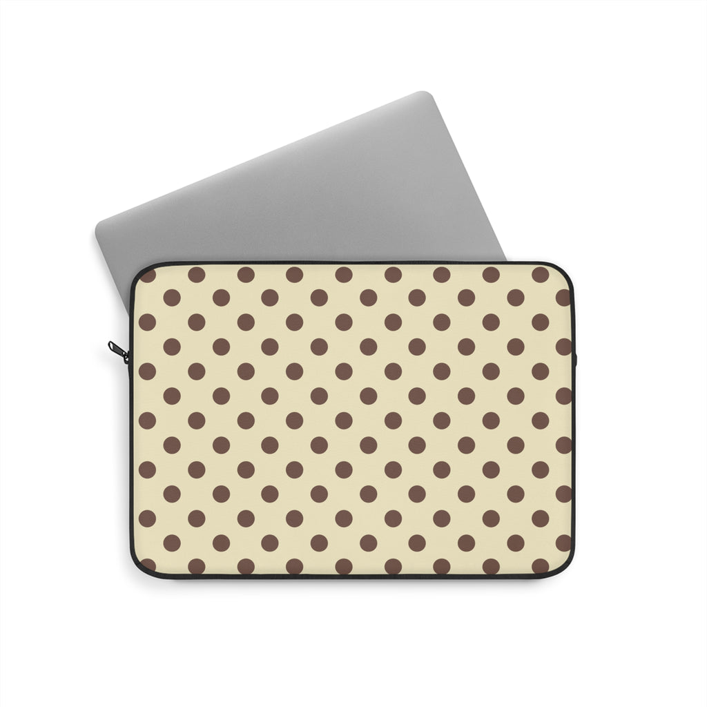 BUTTER YELLOW BROWN POLKA DOTS KINDLE IPAD & LAPTOP SLEEVE