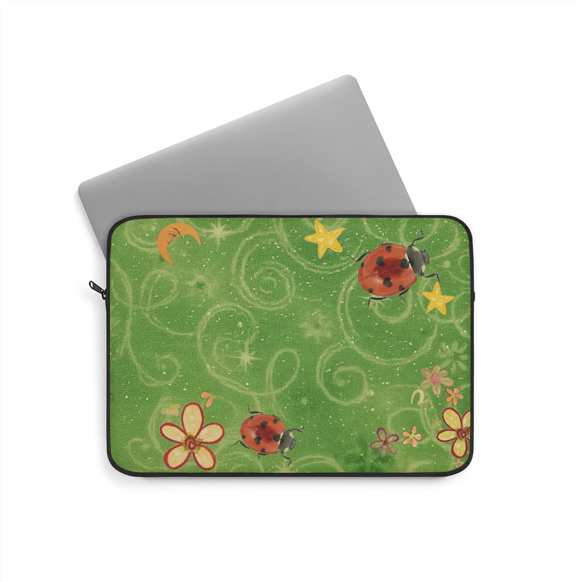 GREEN PIXIE LADYBUG WHIMSY KINDLE IPAD & LAPTOP SLEEVE