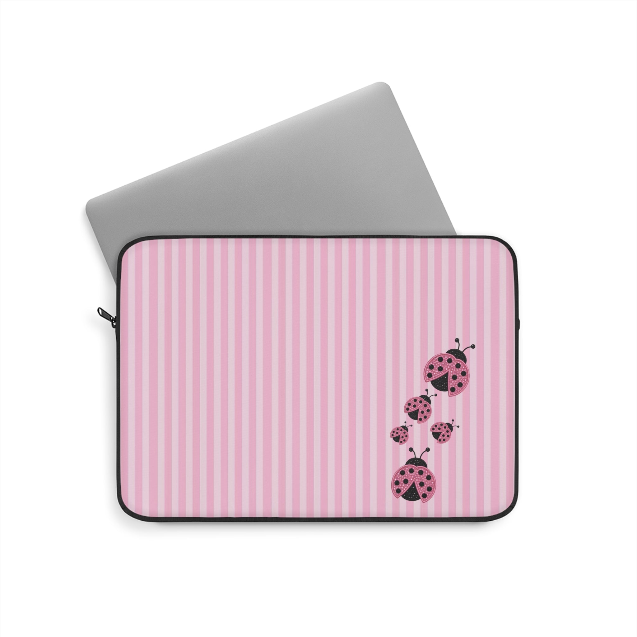 PINK STRIPES LADYBUGS KINDLE IPAD & LAPTOP SLEEVE