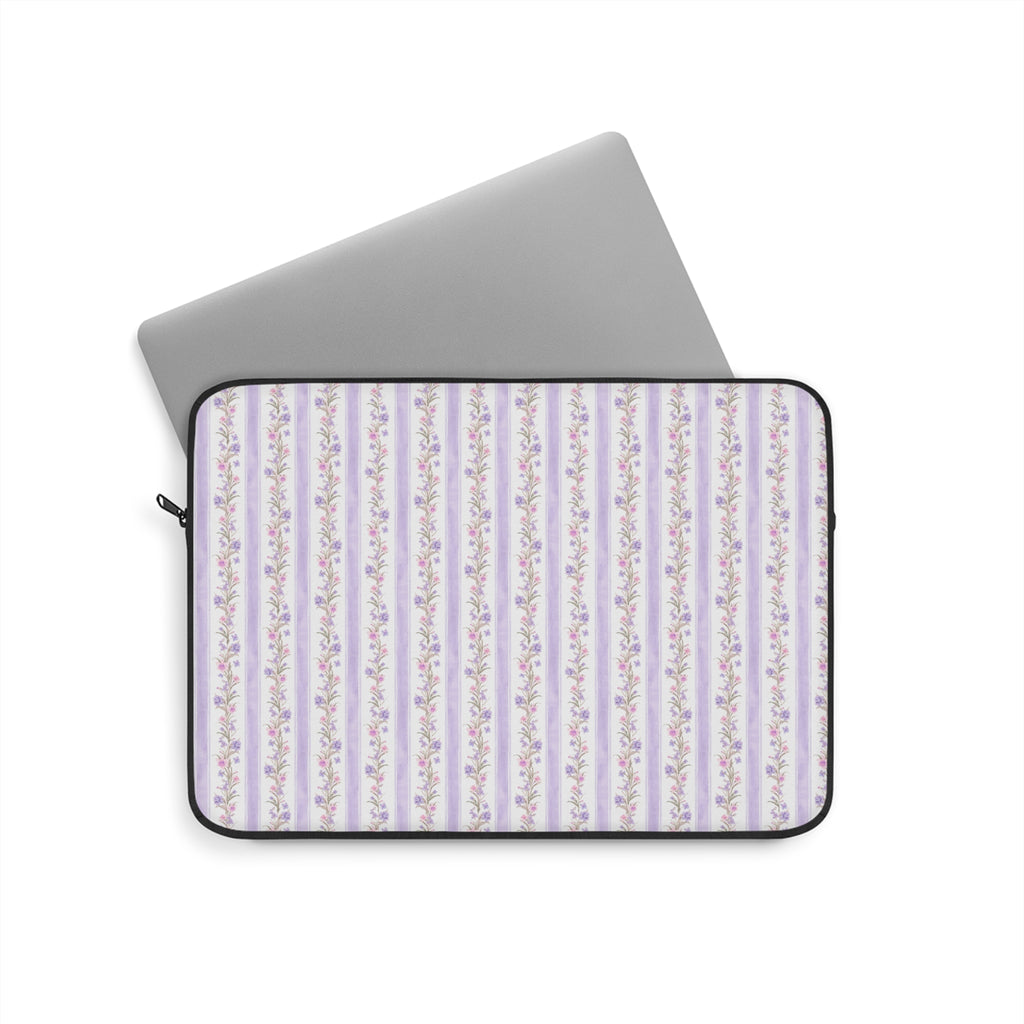 PURPLE STRIPES FLORAL KINDLE IPAD & LAPTOP SLEEVE