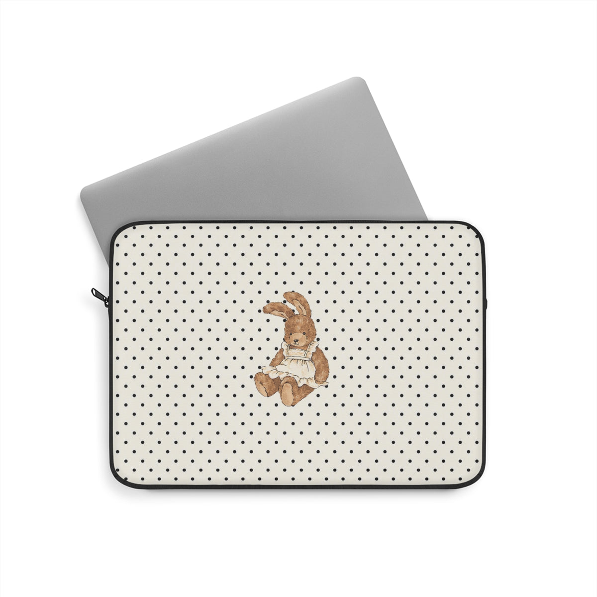 IVORY POLKA DOTS BUNNY KINDLE IPAD & LAPTOP SLEEVE