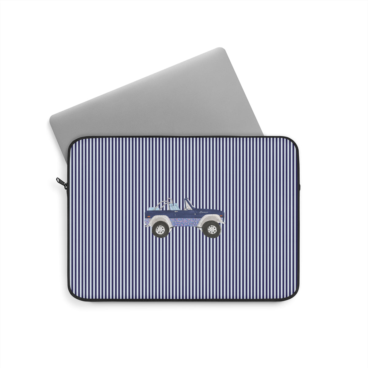 BLUE STRIPES NAVY VINTAGE FLORAL BRONCO KINDLE IPAD & LAPTOP SLEEVE