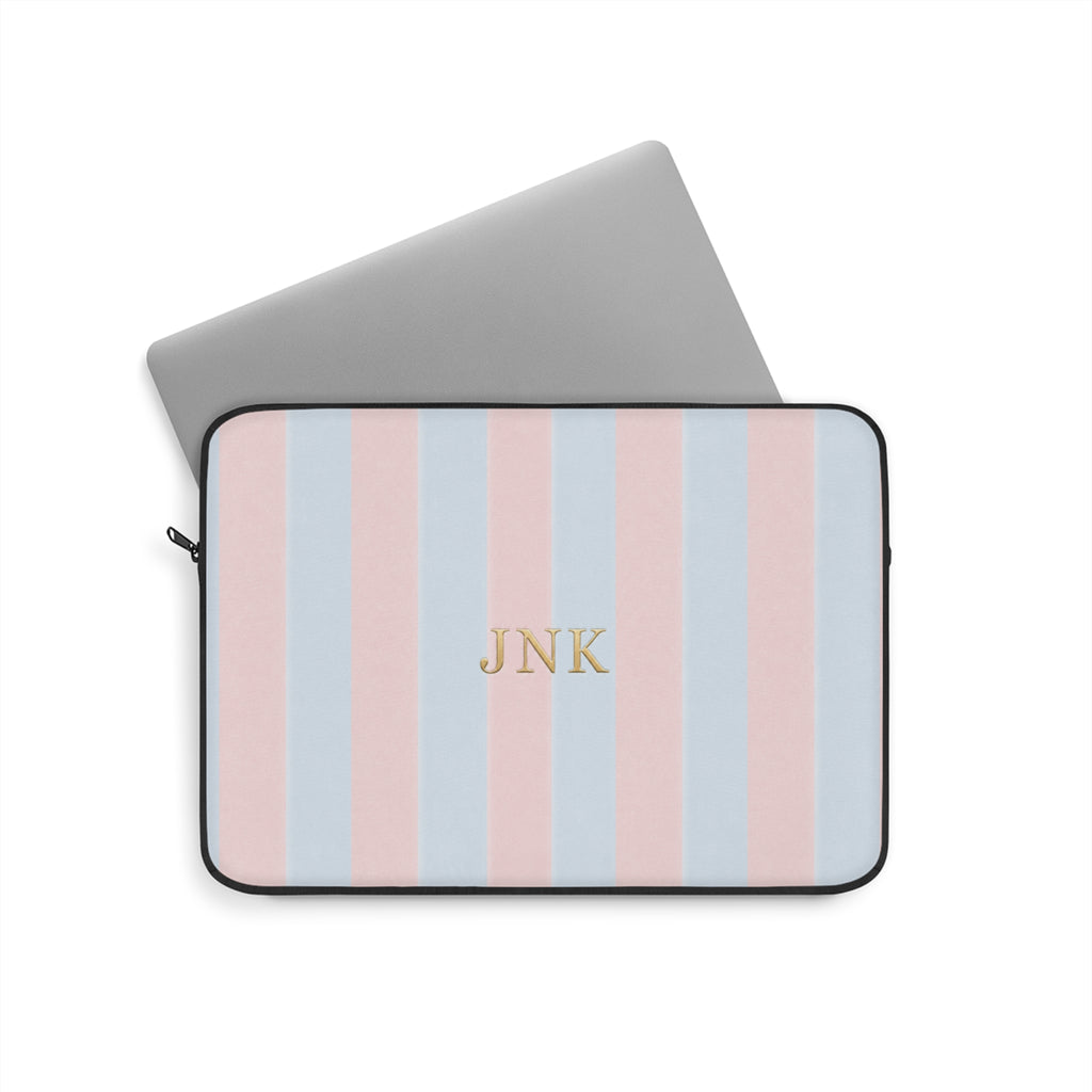 PERSONALIZED NAME CUSTOM PINK & BLUE STRIPES KINDLE IPAD & LAPTOP SLEEVE