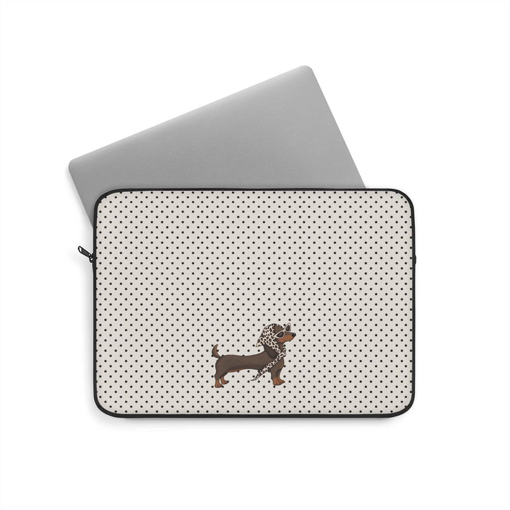 CLASSIC POLKA DOTS DACHSHUND KINDLE IPAD & LAPTOP SLEEVE