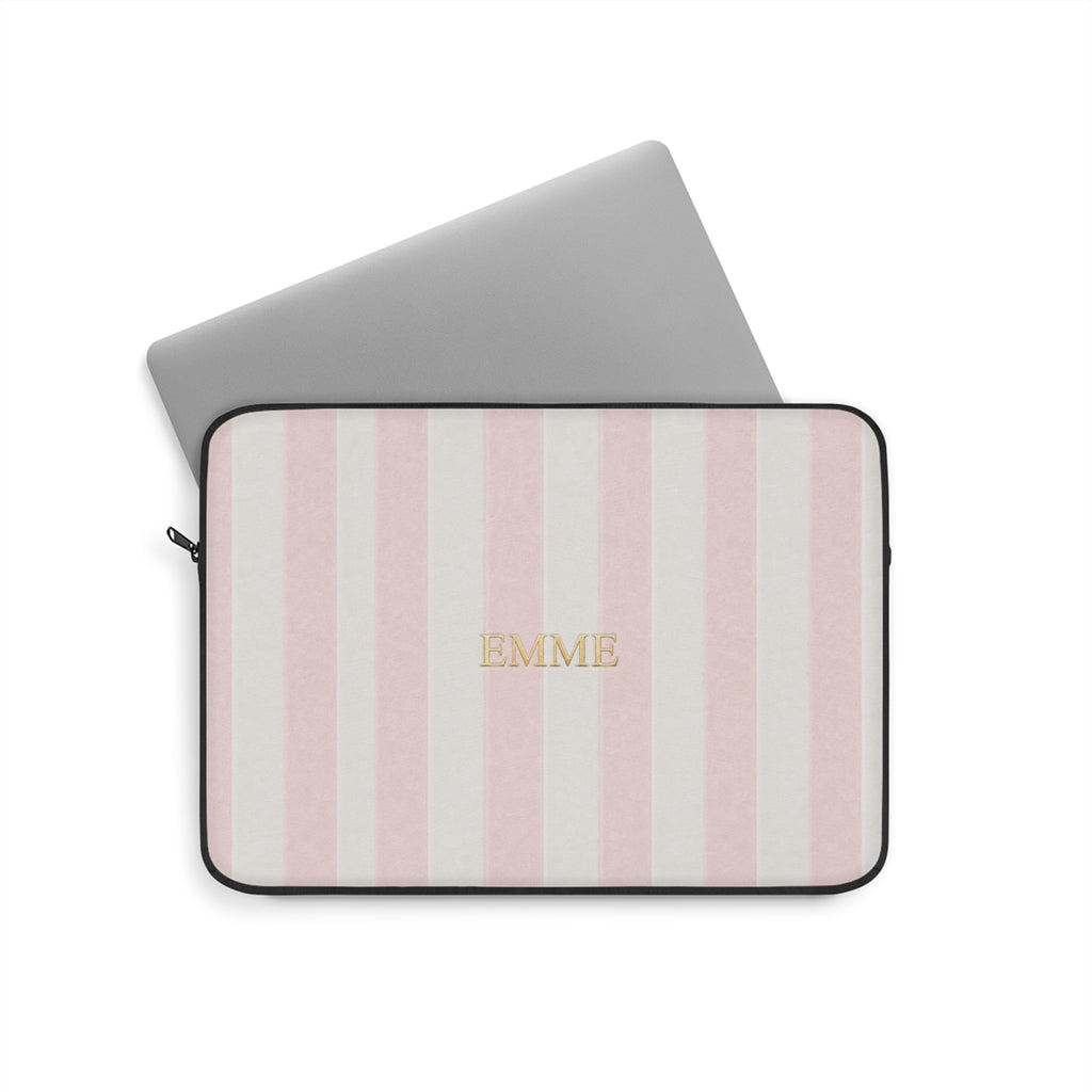 PERSONALIZED NAME CUSTOM BABY PINK STRIPES KINDLE IPAD & LAPTOP SLEEVE
