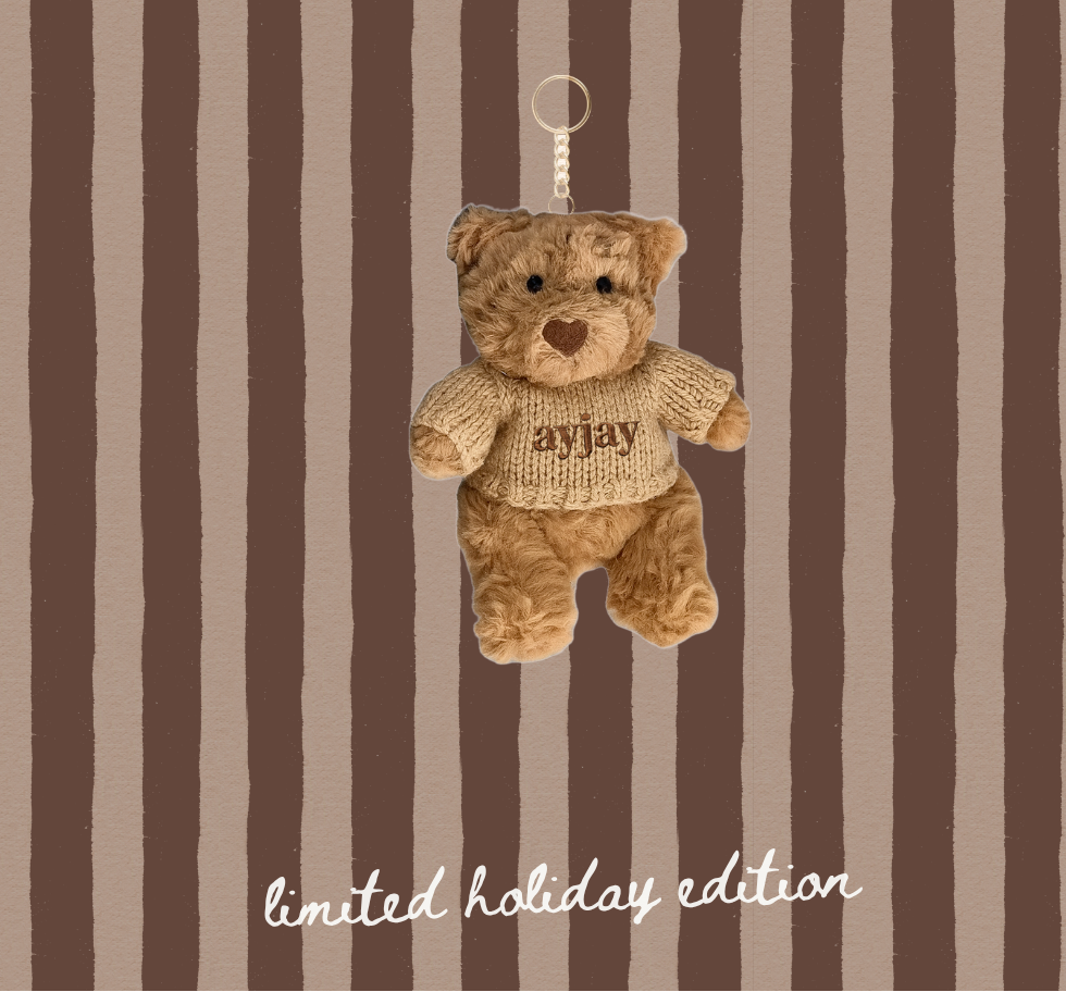 HOLIDAY EDITION AYJAY BEAR BAG CHARM