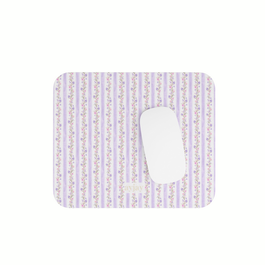 PURPLE FLORAL STRIPES MOUSE PAD