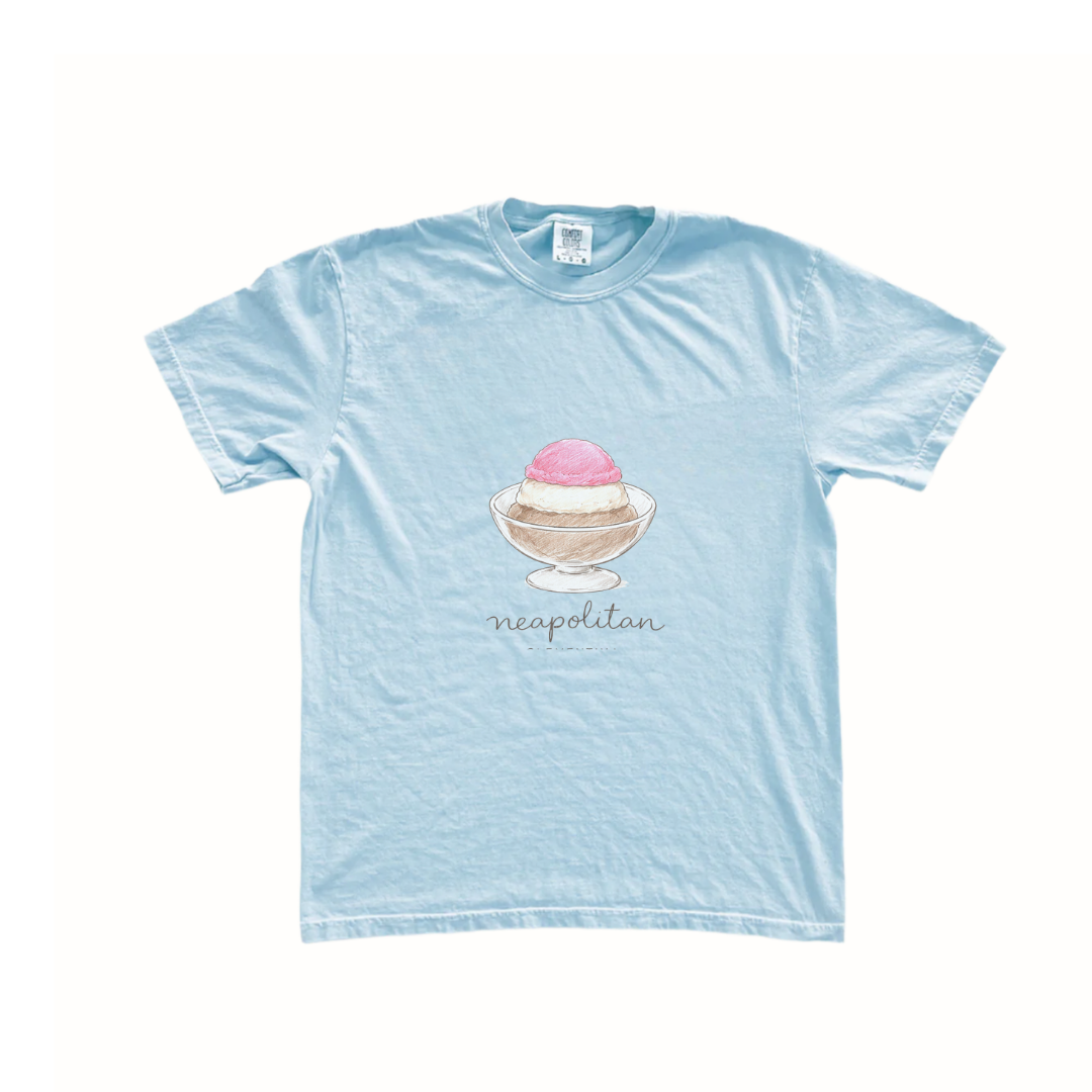 BABY BLUE NEAPOLITAN ICE CREAM T-SHIRT